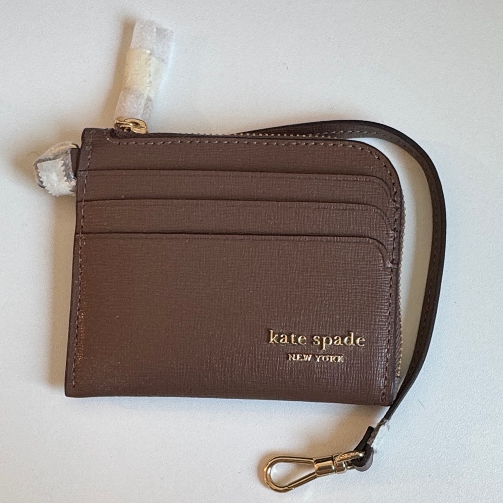 Kate Spade Chocolate Card Wallet with Wrist Strap
